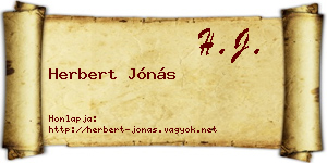Herbert Jónás névjegykártya